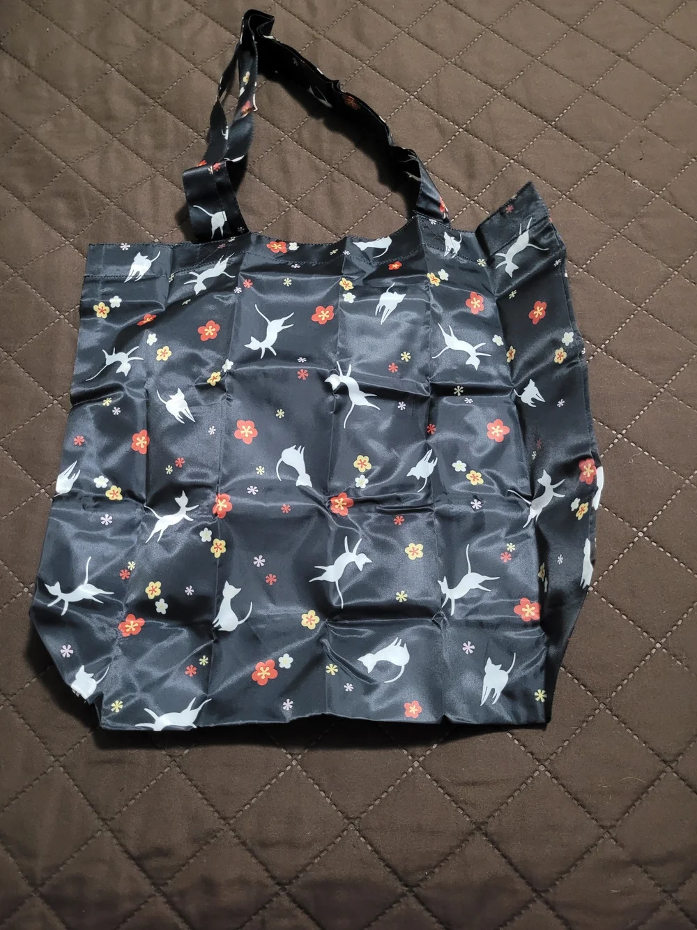 NWT Kurochiku Japanese Pocketable Eco Bags Keychains - Set of 2 (Cat & Flora)